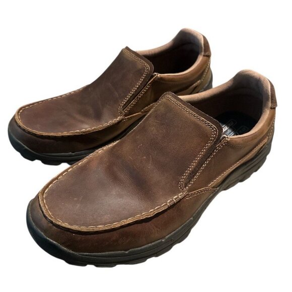 Skechers Relaxed Fit Gel Infused Memory Foam Leather Brown 64502 Size 12 US - Picture 1 of 9